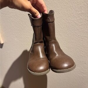 Girls Size 8 Brown Leather Boots